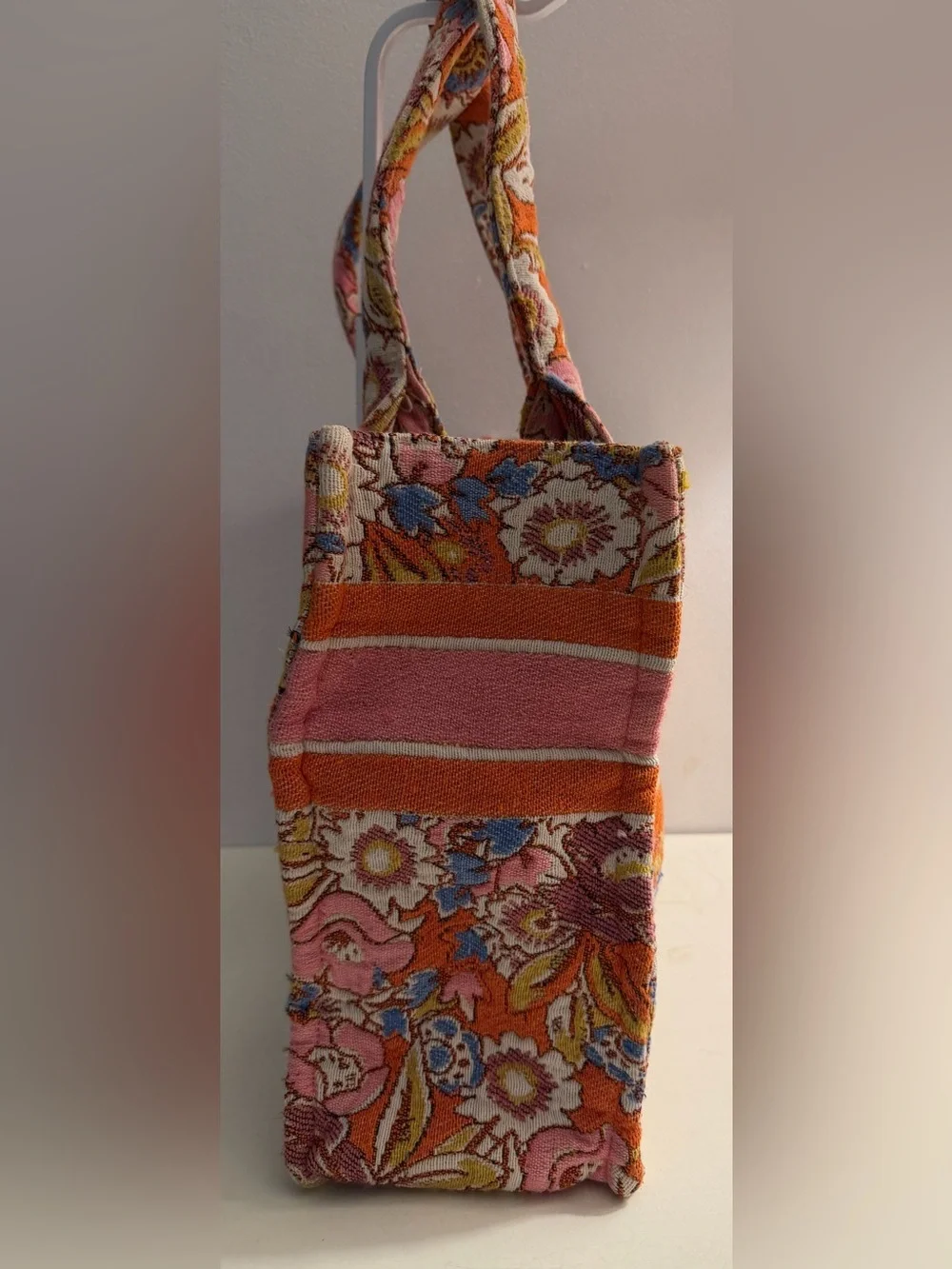 Nalini striped/floral made in India tote.